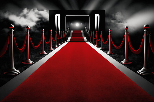 Red carpet. The path to glory, victory and success. Generative AI.