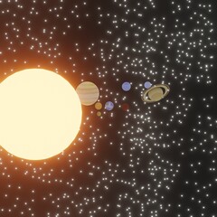 Planet Earth in the solar system © Tetyana