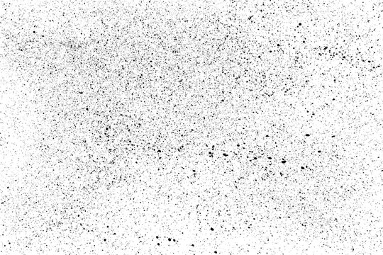 Black Paint Splatter Isolated On White Background. Distressed Overlay Texture. Water Splash Silhouette. Grunge Design Elements. Vector Illustration, EPS 10.