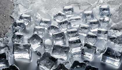 High-Quality Closeup of Ice Cubes - Texture and Detail
