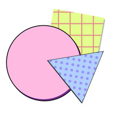 Abstract retro style 80s-90s memphis cute design comic pop art.