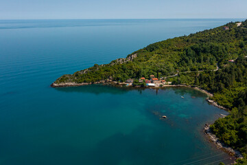 Fototapeta premium Gideros bay view, Cide, Kastamonu, Turkey, also the most beautiful natural Bay of your Black Sea, dating from the Genoese