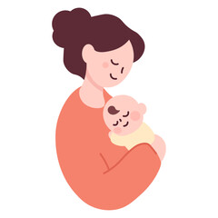 赤ちゃんを抱っこする母親