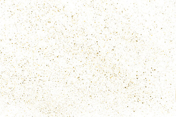 Fototapeta na wymiar Gold Glitter Texture Isolated on White Background. Golden Splash Silhouette. Amber Particles Color. Sparkles Rain. Vector Illustration, Eps 10.