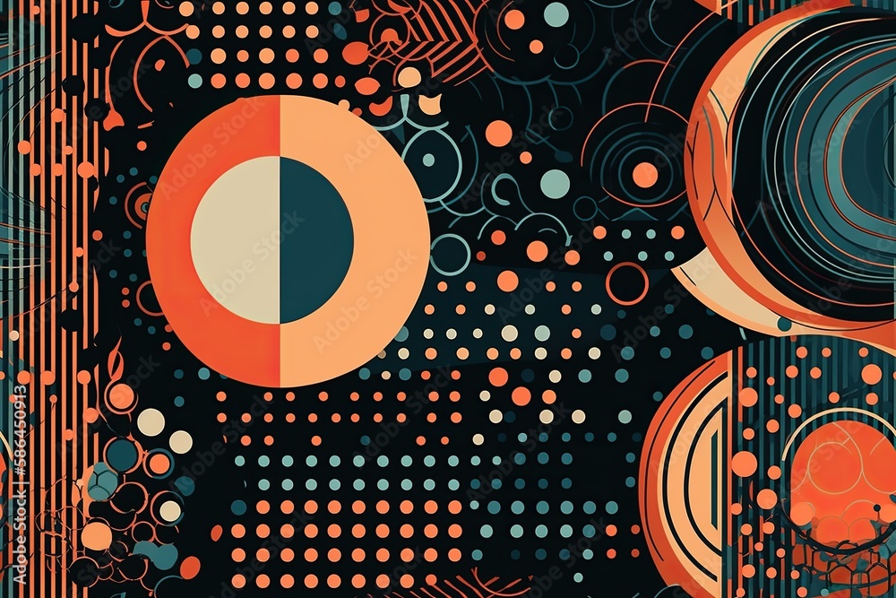 Poster colorful abstract background with overlapping circles. generative ai