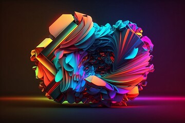 Abstract neon background. Illustration. Created with Generative AI