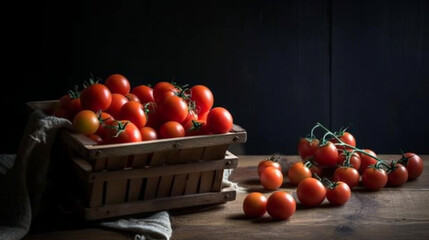 Fototapeta na wymiar basket of grape tomatoes