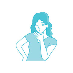 投げキッス　女性　単色