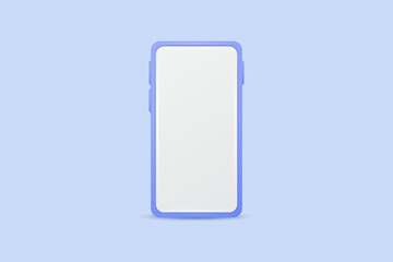3d smartphone blank screen. 3d vector icon. Mobile phone front view.