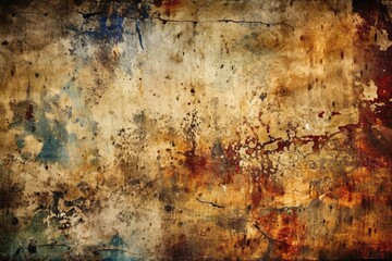 textured and colorful grungy wall with peeling paint. Generative AI