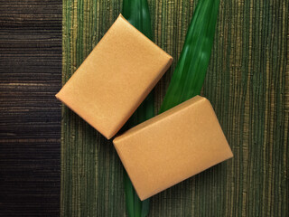 Eco friendly soap packaging and label mock up template