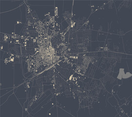 map of the city of Debrecen, Hungary