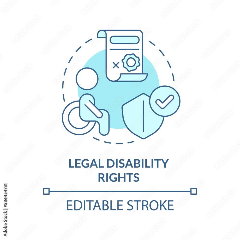 Canvas Prints legal disability rights blue concept icon. discrimination prohibition. legal issue abstract idea thi