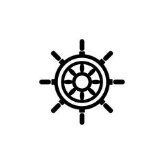 Yacht ship wheel icon isolated on white background
