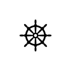 Yacht ship wheel icon isolated on white background