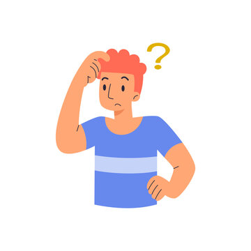Avatar Thinking illustration simple design full color, cute and cool