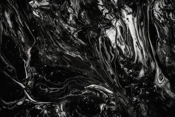 black and white water landscape. Generative AI