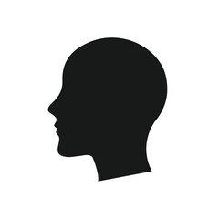 Human head silhouette face side view vector 