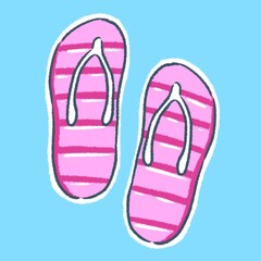 Fototapeta na wymiar Pink Sandals Hand Drawing Clipart