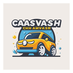 logo for car wash company, flat color, vector