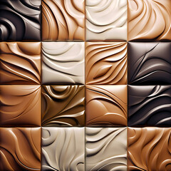 abstract chocolate caramel tiles