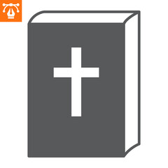 Obraz premium Bible solid icon, glyph style icon for web site or mobile app, book and easter, bible vector icon, simple vector illustration, vector graphics with editable strokes.