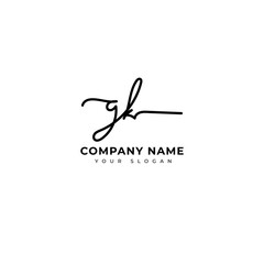 Gk Initial signature logo vector design