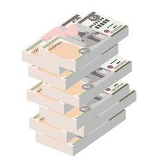 Egyptian Pound Vector Illustration. Egypt, Gaza Strip money set bundle banknotes. Paper money 20 EGP. Flat style. Isolated on white background. Simple minimal design.