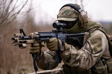 Obraz premium Airsoft: Playing and Gear. Photo generative AI