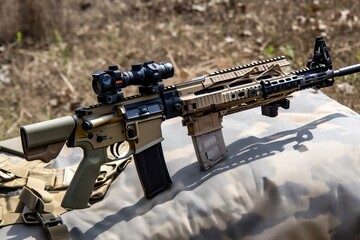 Airsoft gun: A recreational sport. Photo generative AI