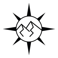 Compass icon logo design template isolated illustration