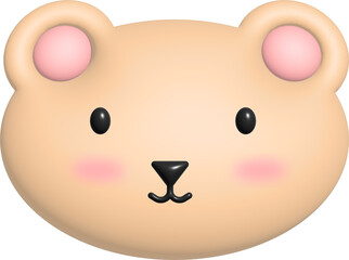 Collection of cartoon baby bear with minimal geometry.