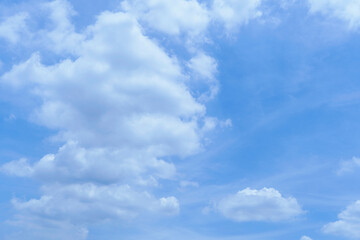 Soft cloud in hard sunlight on blue sky background