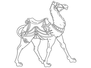 This beautifully designed camel illustration is perfect for coloring book lovers of all ages. With intricate patterns and smooth lines, it's a great way to unwind and spark your imagination.