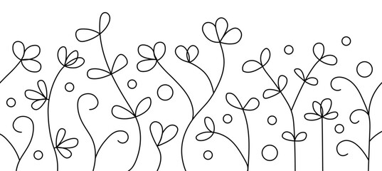Narysowane kwiaty wzór ilustracja