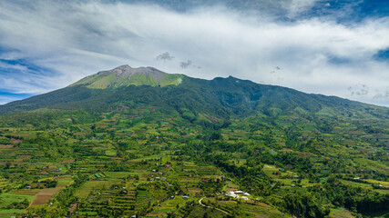 Fototapeta na wymiar Top view of mount Canlaon is an active stratovolcano and the highest mountain on the island of Negros in the Philippines.