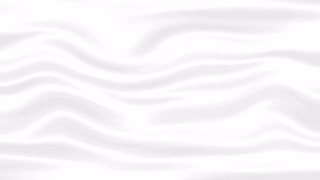 Abstract smooth waving luxury cloth surface animation of white colour background