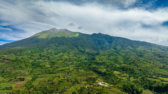 Top view of mount Canlaon is an active stratovolcano and the highest mountain on the island of Negros in the Philippines.