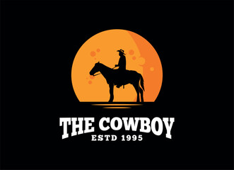 Vintage Cowboy texas rodeo style logo design