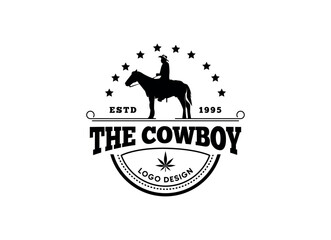 Vintage Cowboy texas rodeo style logo design