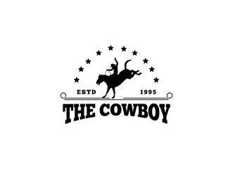 Vintage Cowboy texas rodeo style logo design