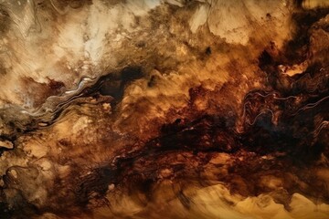 an abstract painting with dark tones and geometric shapes. Generative AI