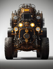 Steampunk Art Truck Illustraion for a T-Shirt or Poster / Steampunkt LKW