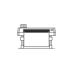 large printer or plotter icon isolated vector graphics