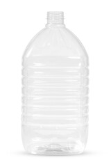 New, clean, empty plastic bottle on Transparent background. Transparent plastic bottle on a...