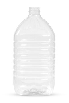 New, clean, empty plastic bottle on Transparent background. Transparent plastic bottle on a transparent background