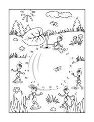 Apple and ants dot-to-dot activity page
