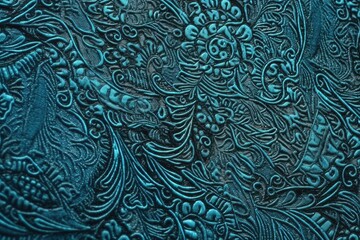 close-up view of a bright blue fabric texture. Generative AI