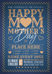 Happy Mothers Moms Day Poster Template