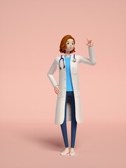 3D rendering of young women doctors